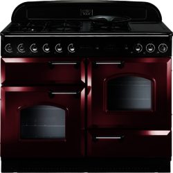 Rangemaster Classic 110cm All Natural Gas 84720 Range Cooker in Cranberry with Chrome Trim and FSD Hob